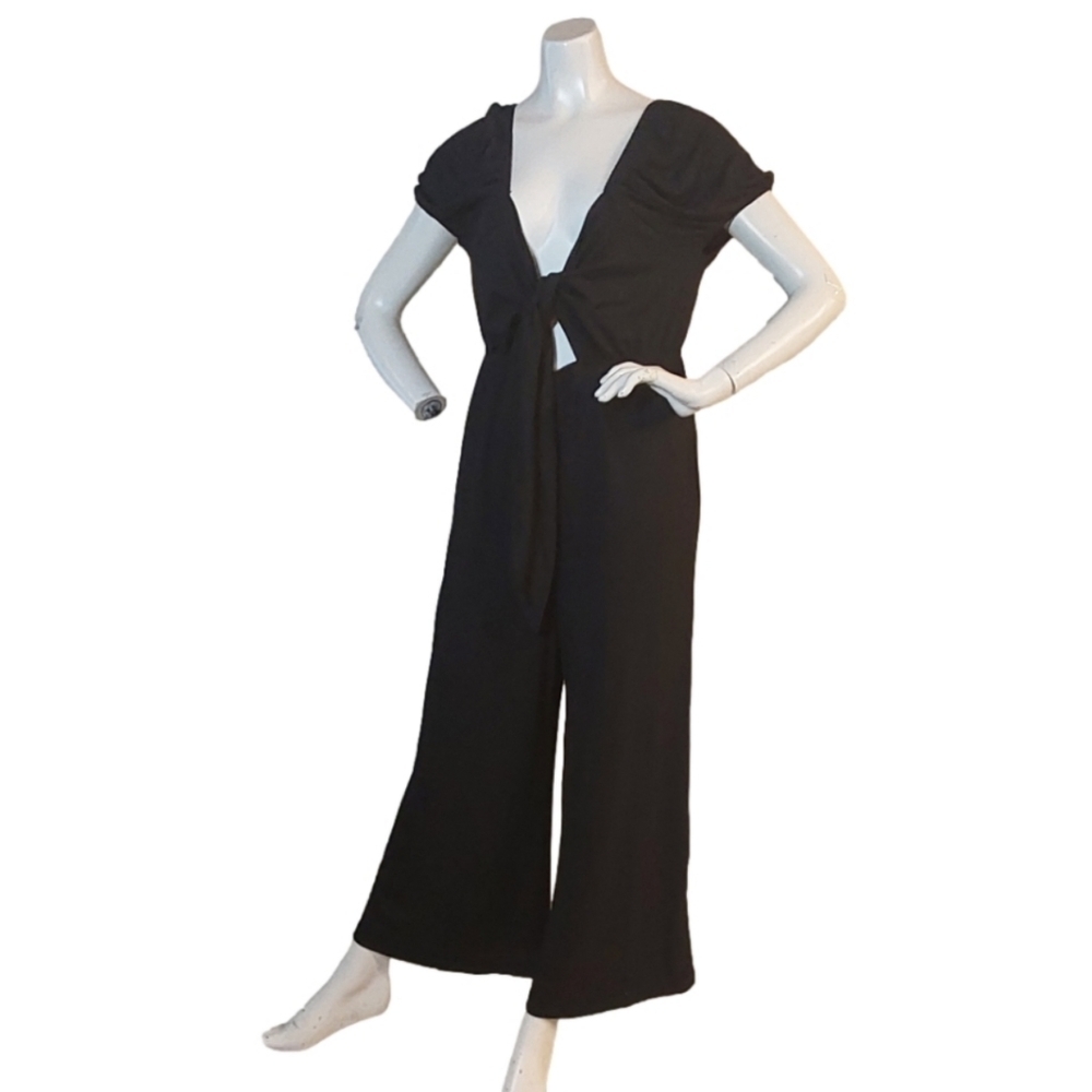 LUUKSE TIED FRONT  WOMEN'S NWT WIDE LEG JUMPSUIT‎ SIZE LARGE